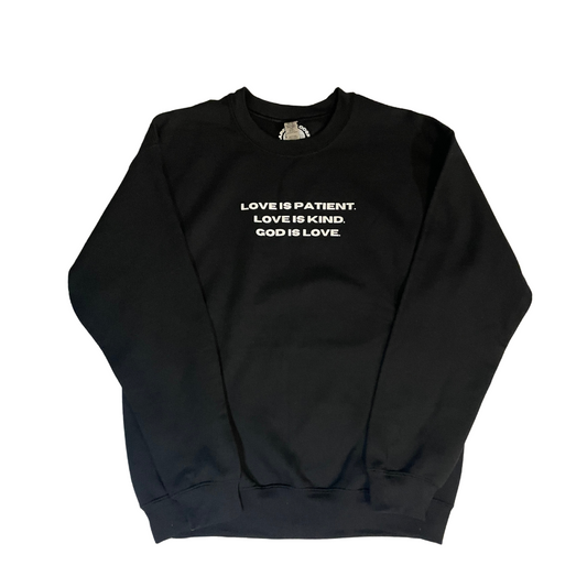 'God is Love' Black Crewneck