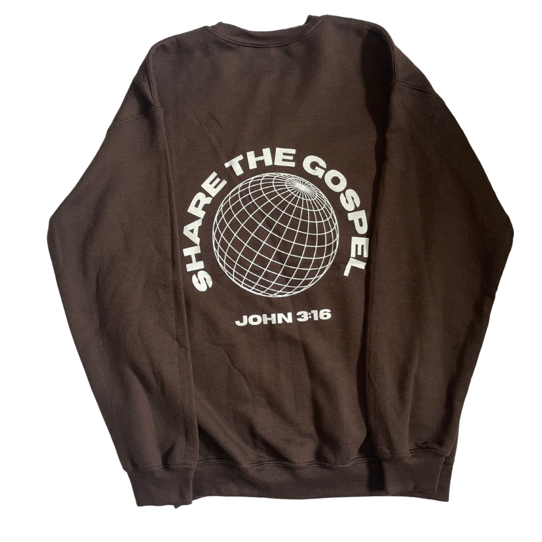 'God is Love' Brown Crewneck