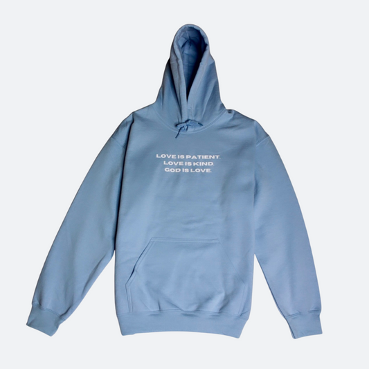 'God is Love' Light Blue Hoodie