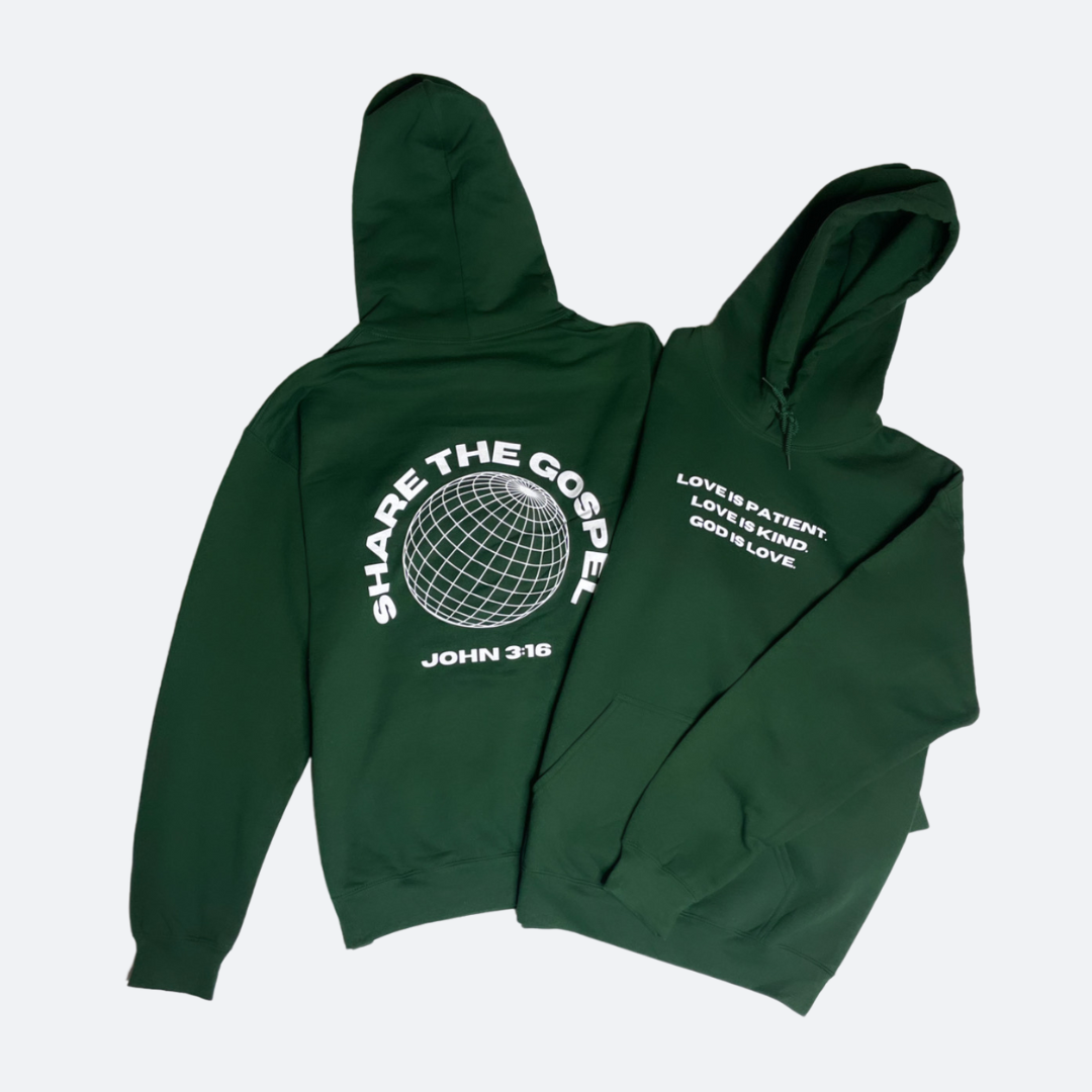 'God is Love' Forest Green Hoodie