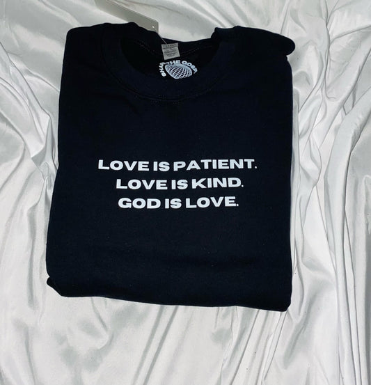 'God is Love' Black Crewneck