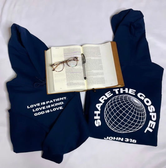 'God is Love' Navy Hoodie